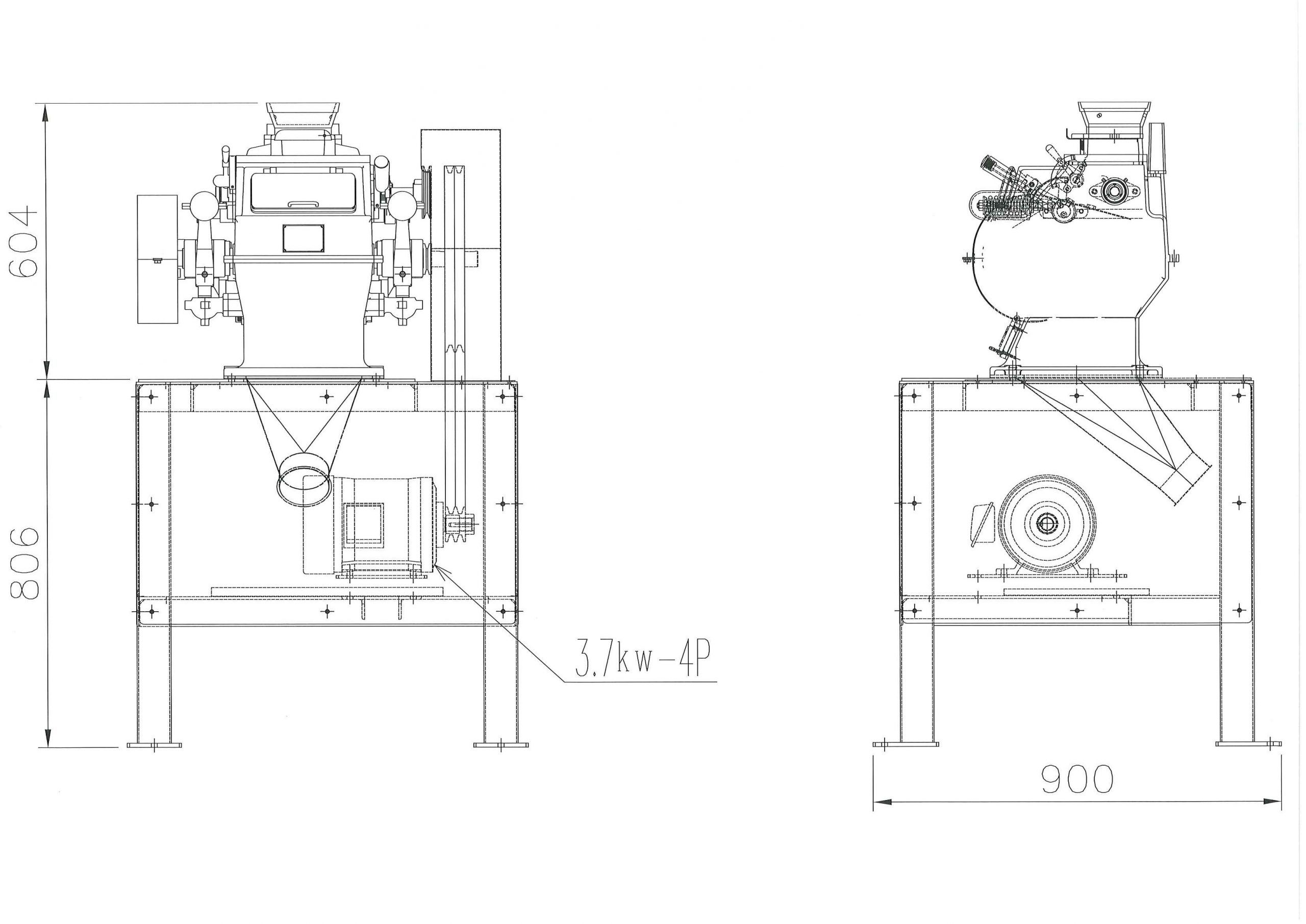 【ロールミル（ミニ / 粉砕機）型式・サイズ・図面】