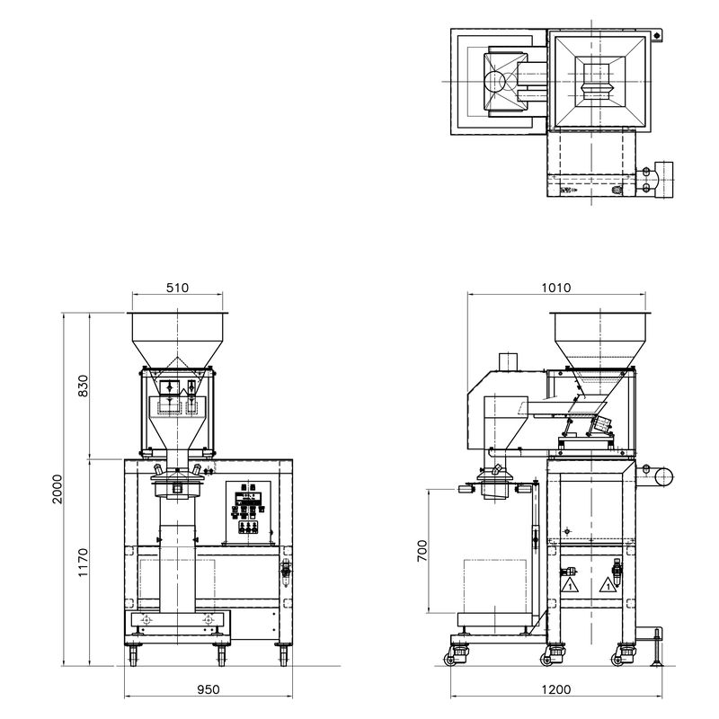 2連 振動フィーダ台秤仕様　NWT102型 (例)
