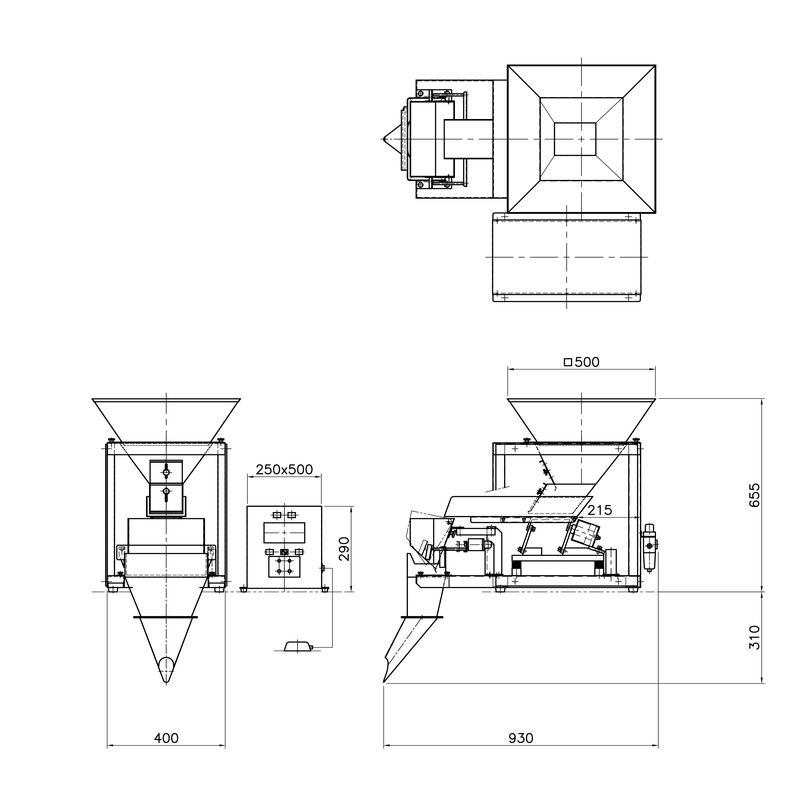 シングル振動フィーダ仕様　NWT101型　寸法