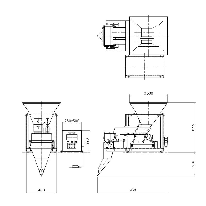 2連 振動フィーダ仕様　NWT102型　寸法