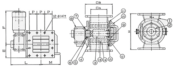 【図面ー角型フランジタイプ	】