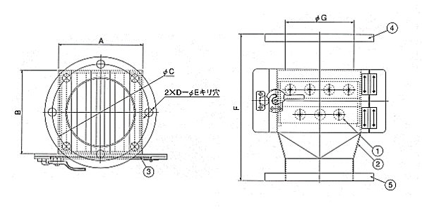 【図面ー丸型フランジタイプ】