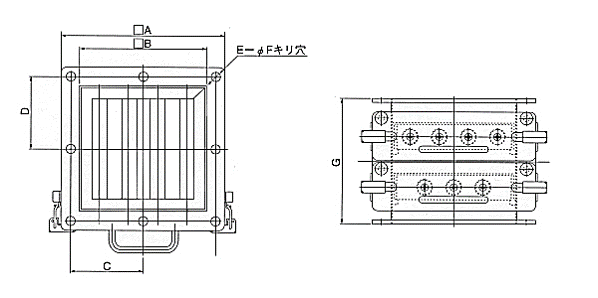 【図面ー角型フランジタイプ】